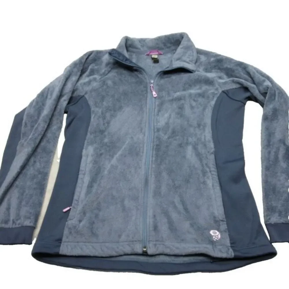 Mountain Hardwear Pyxis Fleece Women Medium Blue Gray‎ Stretch Full Zip READ